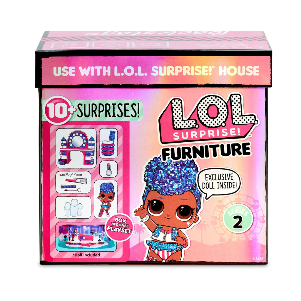 LOL Surprise Furniture Series 2 Backstage with Independent Queen & 10