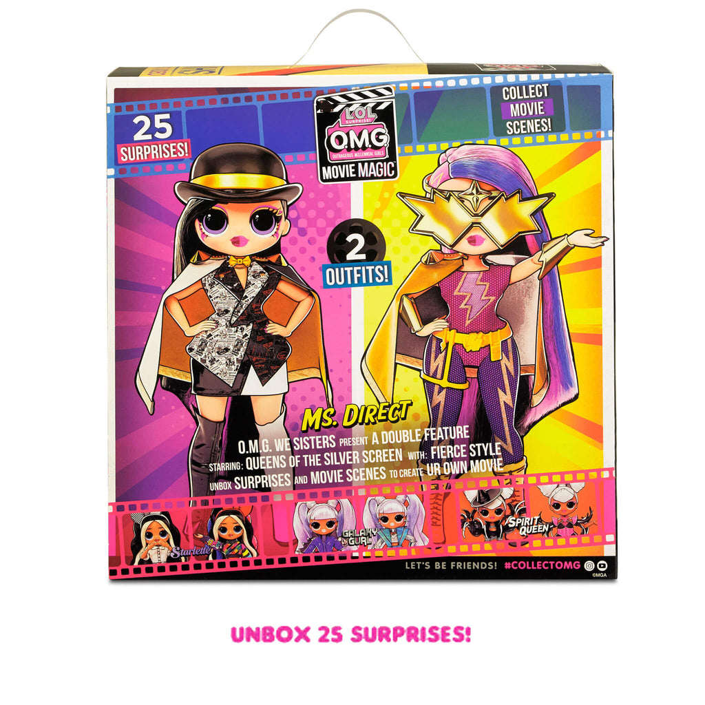 LOL Surprise OMG Movie Magic Ms. Direct Fashion Doll with 25 Surprises