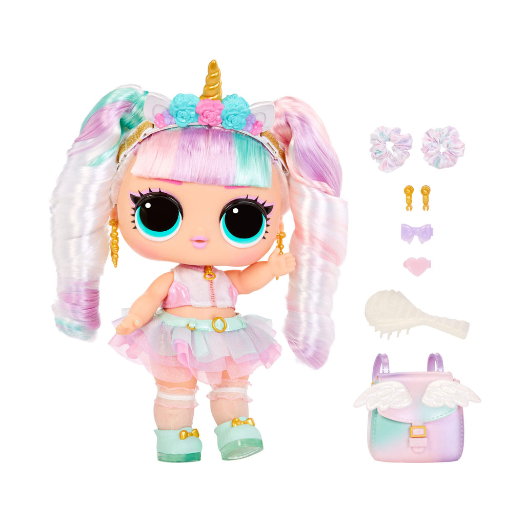LOL Surprise Big Baby Hair Hair Hair Large 11” Doll, Unicorn with 14 ...