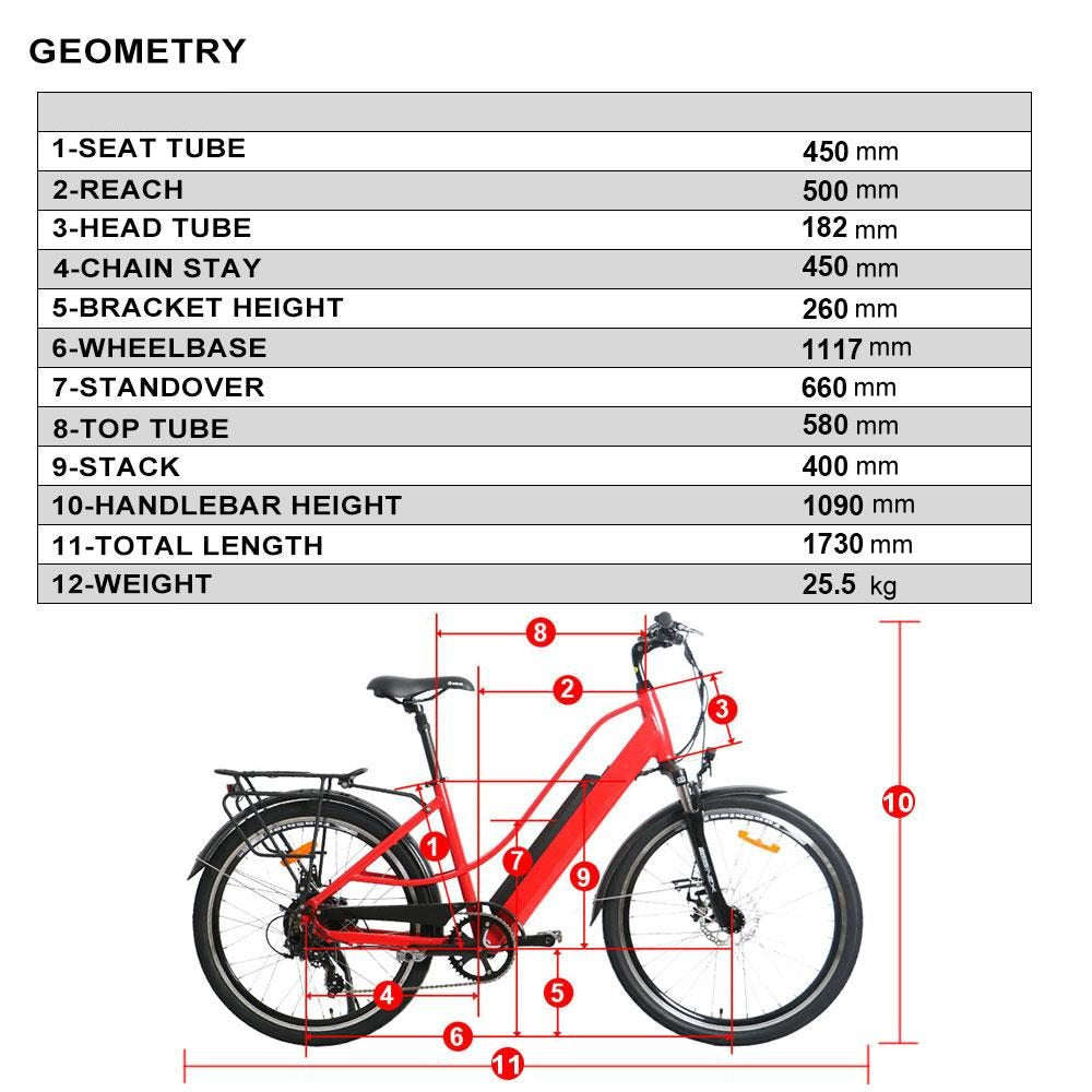 E-Torque Step-through Electric Bike - Geometry
