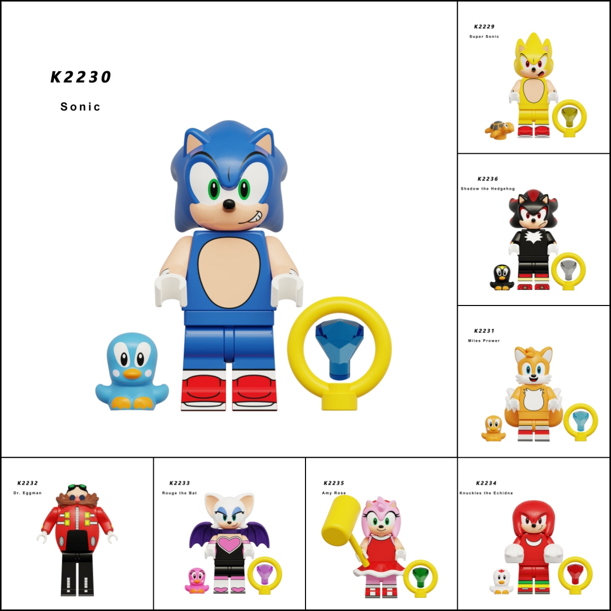 2025 New Sonic the Hedgehog Figure Building Blocks