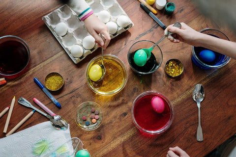 Show your artistic side and use a creative way to color the Easter eggs