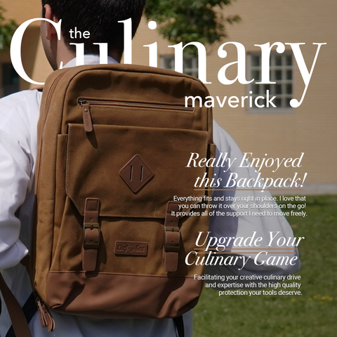 Chef Sac Chef Knife Elite Waxed Canvas Backpack in Brown