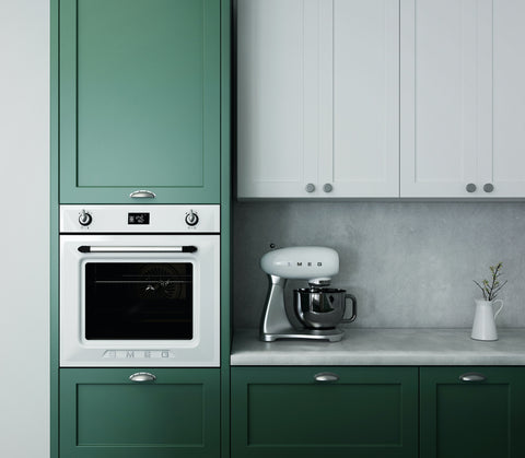 Modern and vintage design Kitchen with green cabinets