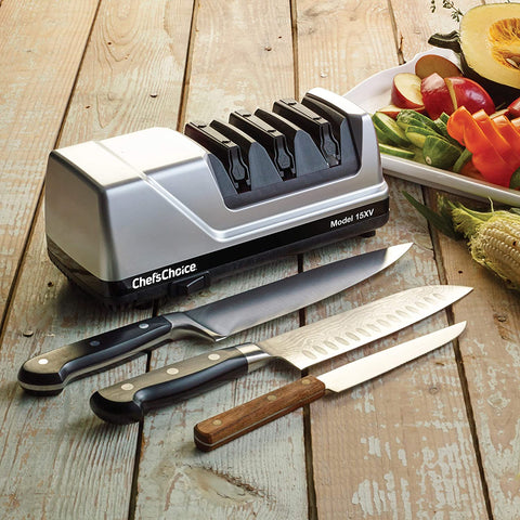 Chef's Choice 3 Stage Brushed Metal Model 15XV Electric Knife Sharpener