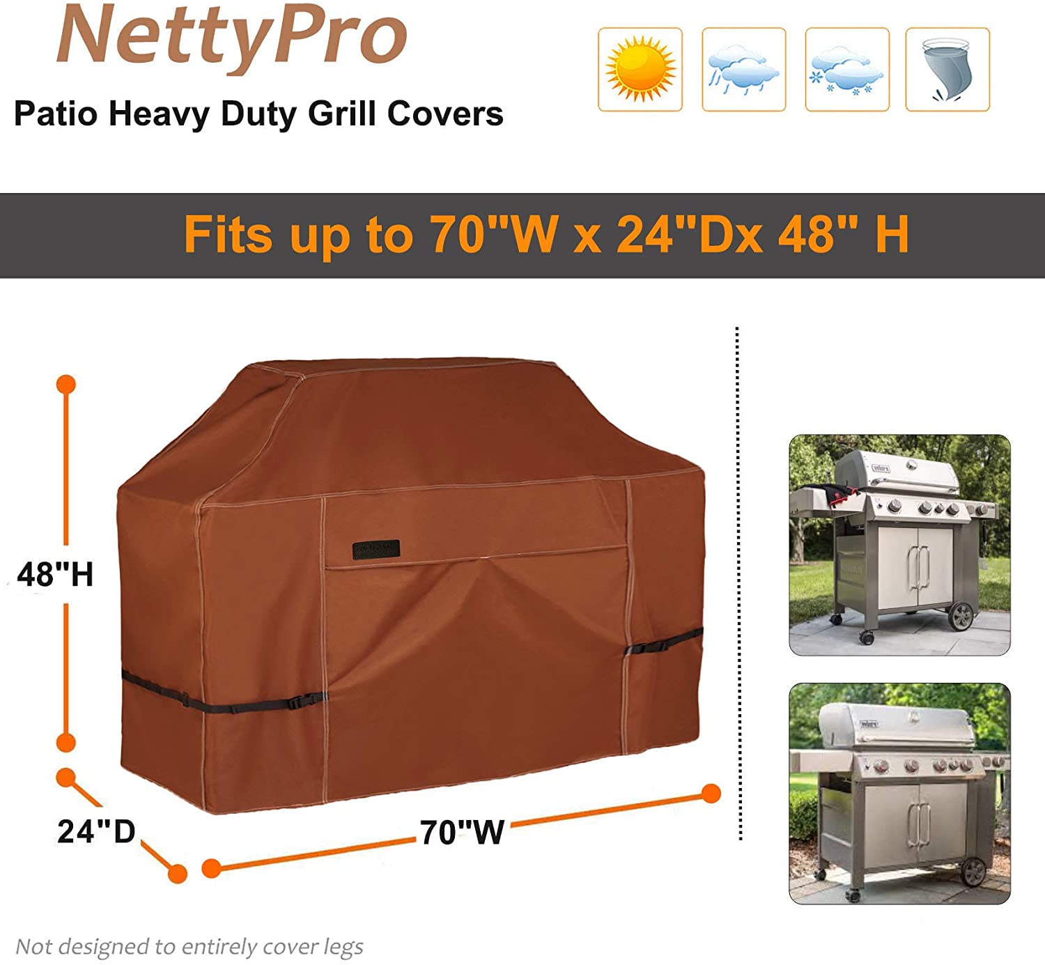 NettyPro Waterproof Duty Patio BBQ Cover All Weather Prot NETTY PRO