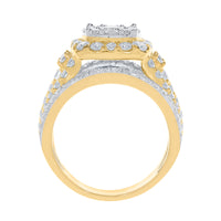 
              10K YELLOW GOLD 3 CARAT WOMEN REAL DIAMOND ENGAGEMENT RING WEDDING RING BRIDAL
            