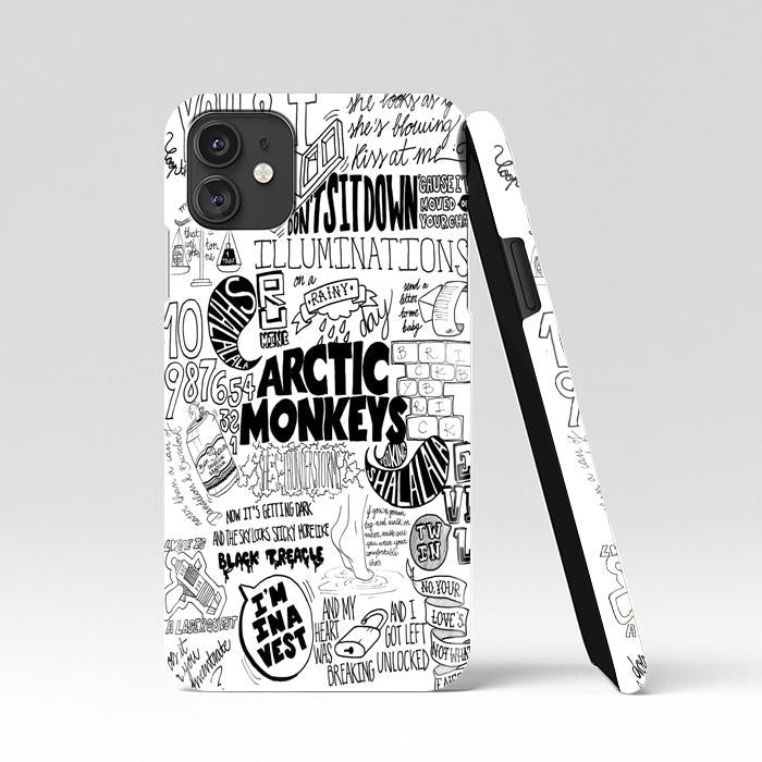 coque custodia cover case fundas hoesjes iphone 11 pro max 5 6 6s 7 8 plus x xs xr se2020 pas cher p8447 Arctic Monkeys Doodle Art Wallpapers