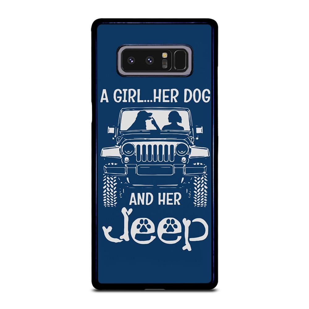 coque custodia cover fundas hoesjes j3 J5 J6 s20 s10 s9 s8 s7 s6 s5 plus edge D25180 GIRL HER DOG & HER JEEP Samsung Galaxy Note 8 Case