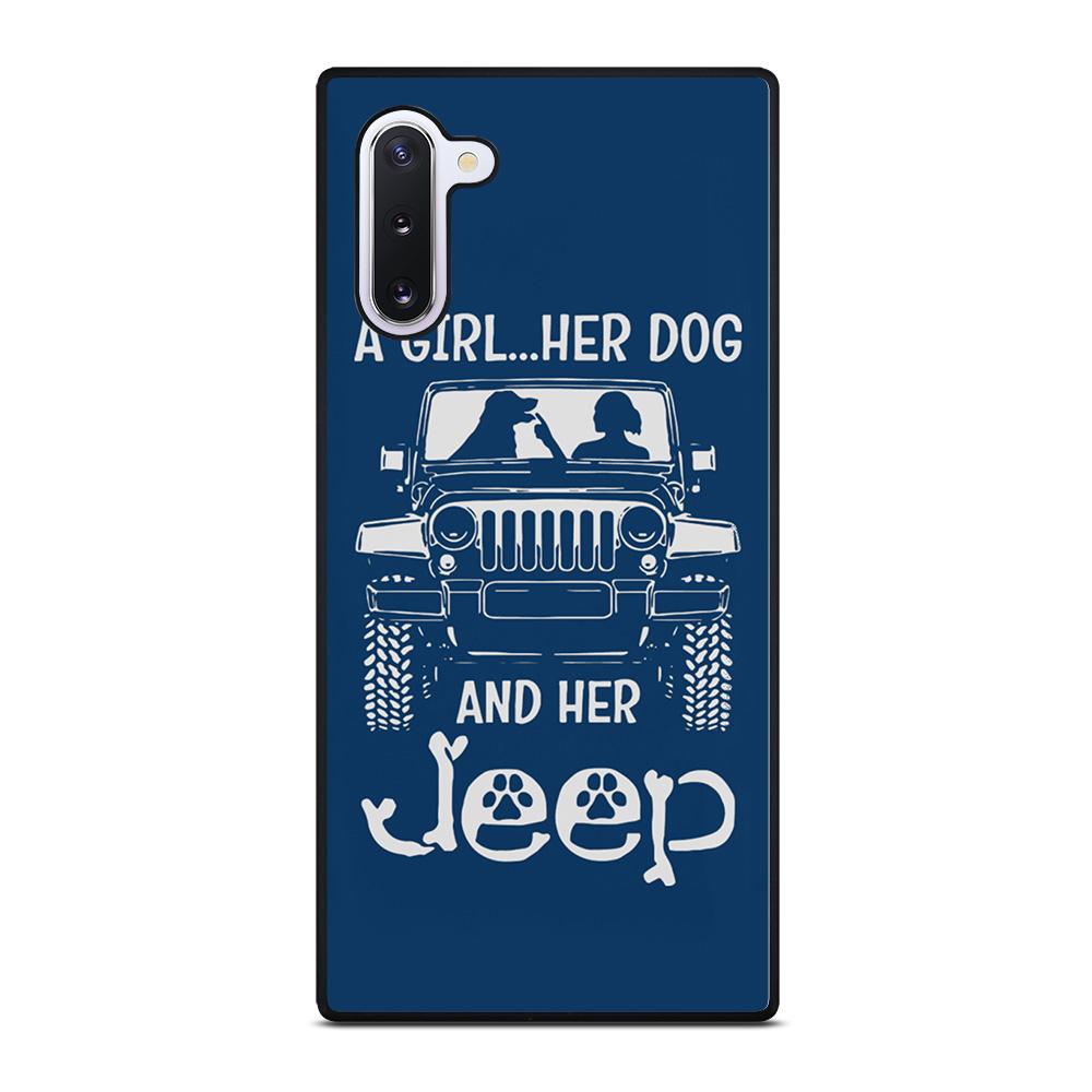 coque custodia cover fundas hoesjes j3 J5 J6 s20 s10 s9 s8 s7 s6 s5 plus edge D25178 GIRL HER DOG & HER JEEP Samsung Galaxy Note 10 Case