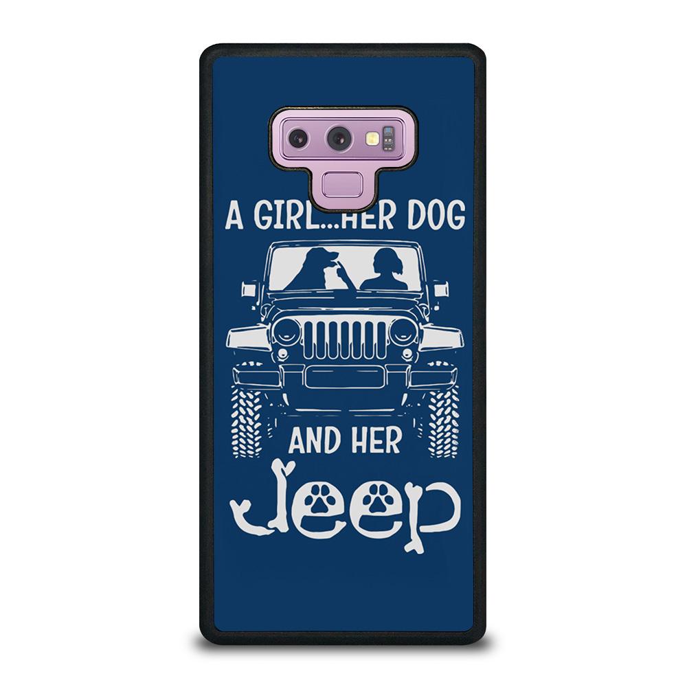 coque custodia cover fundas hoesjes j3 J5 J6 s20 s10 s9 s8 s7 s6 s5 plus edge D25181 GIRL HER DOG & HER JEEP Samsung Galaxy Note 9 Case