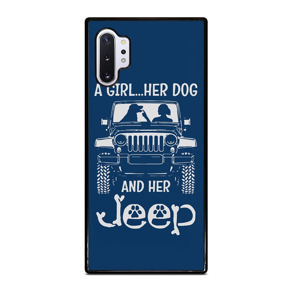 coque custodia cover fundas hoesjes j3 J5 J6 s20 s10 s9 s8 s7 s6 s5 plus edge D25179 GIRL HER DOG & HER JEEP Samsung Galaxy Note 10 Plus Case