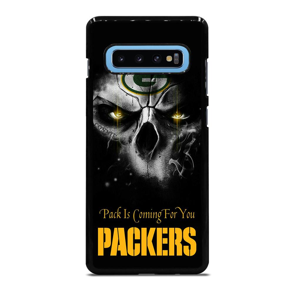 coque custodia cover fundas hoesjes j3 J5 J6 s20 s10 s9 s8 s7 s6 s5 plus edge D25704 GREEN BAY PACKERS SKULL Samsung Galaxy S10 Plus Case