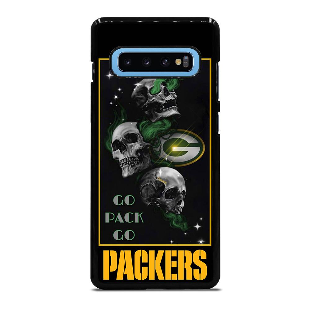 coque custodia cover fundas hoesjes j3 J5 J6 s20 s10 s9 s8 s7 s6 s5 plus edge D25677 GREEN BAY PACKERS SKULL 1 Samsung Galaxy S10 Plus Case