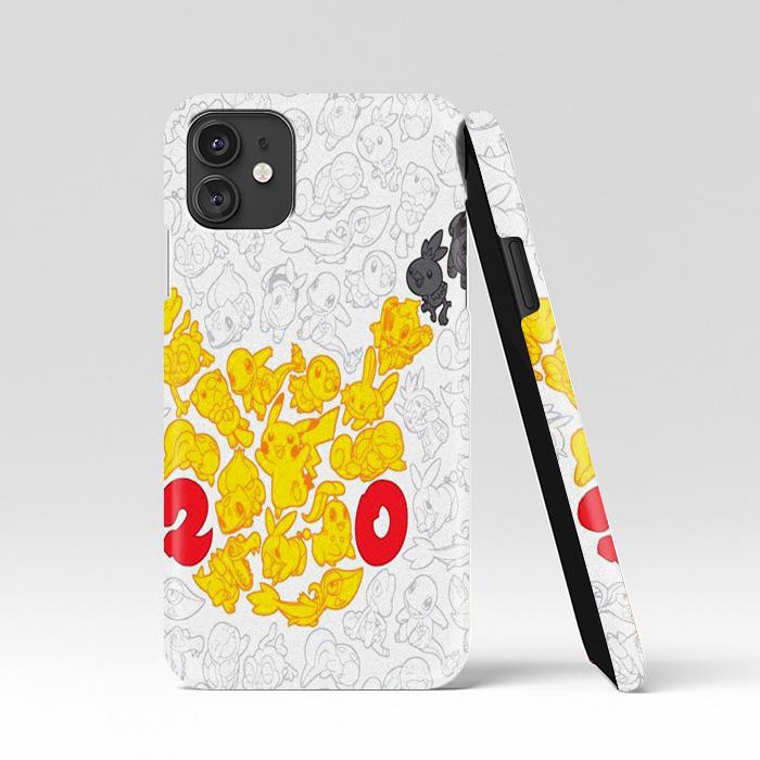 coque custodia cover case fundas hoesjes iphone 11 pro max 5 6 6s 7 8 plus x xs xr se2020 pas cher p10054 Pokemon Yellow Pikachu Pattern