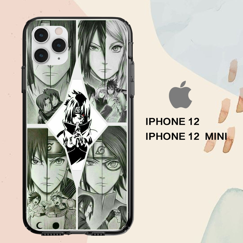 coque iPhone 12 mini pro max case K7551 naruto sasuke wallpaper 232zP6