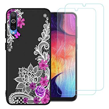 coque en silicone samsung a70 feuille et fleur