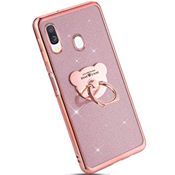 coque samsung a40 rose paillette