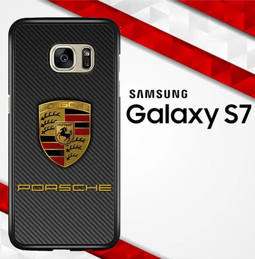 Porsche Logo Carbon X5017 coque Samsung Galaxy S7