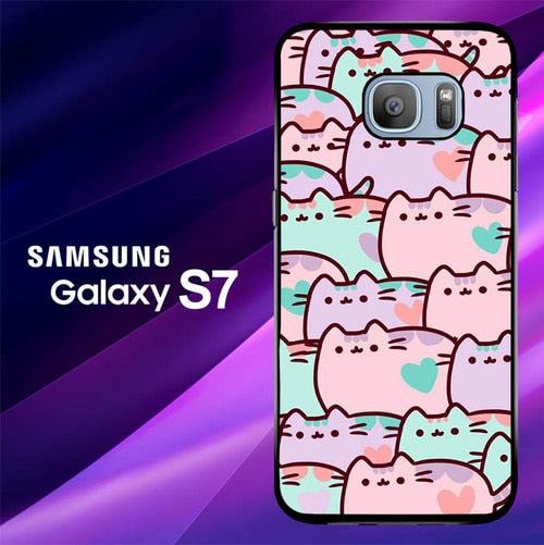 Pusheen Pink L0419 coque Samsung Galaxy S7