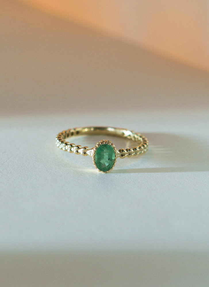 Caes smaragd birthstone ring 14k goud – Studio