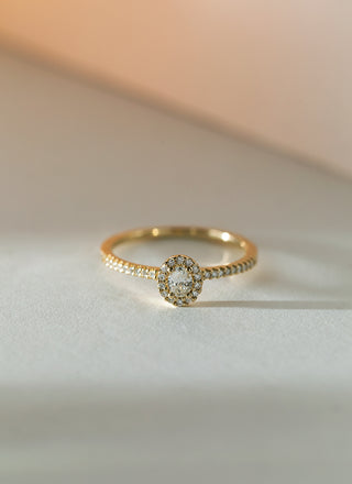 Caes halo diamond ring 14k gold – Studio Kroewe