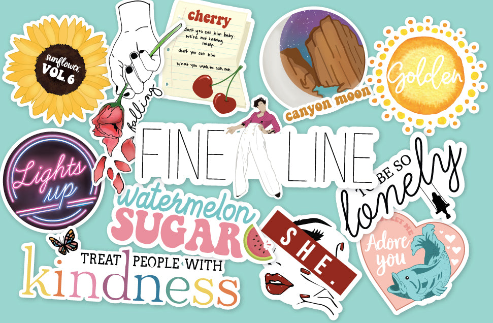 Fine Line  Inspired 12 pc Sticker  Pack  Honey Beeads