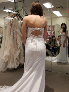 sheer beaded bodice lace wedding dress