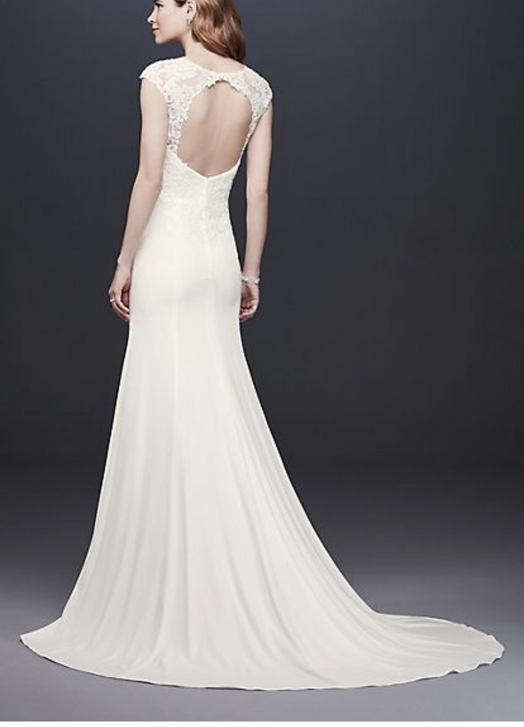 sheath crepe wedding dress