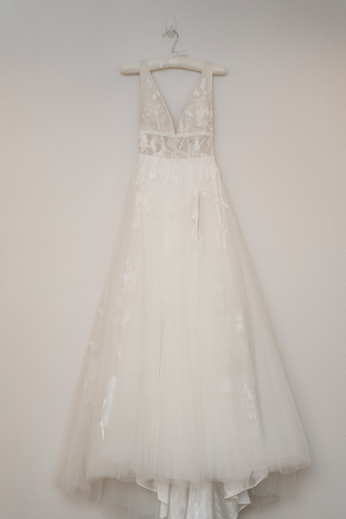 galatea embroidered tulle ballgown