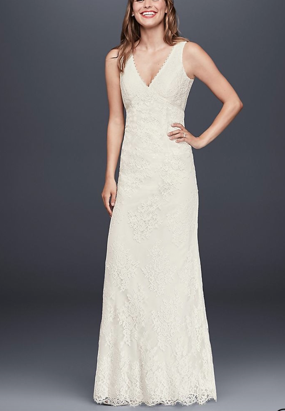 Galina 'Flower Lace V-Neck' size 8 new wedding dress – Nearly Newlywed