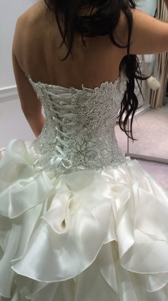 Pnina Tornai Lace Corset Dress Size 2 Used Wedding Dress Nearly Newlywed 