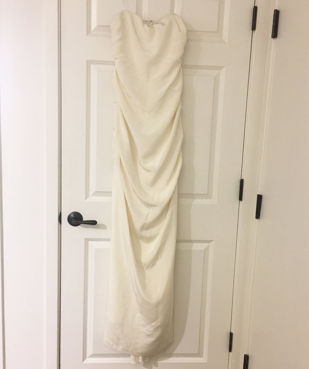 Nicole Miller 'Strapless Ruched' size 12 sample wedding dress – Nearly ...