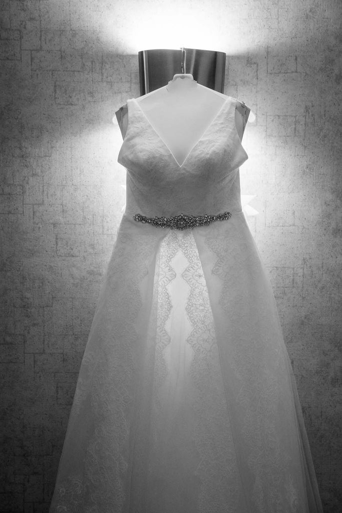 white by vera wang corded lace wedding dress