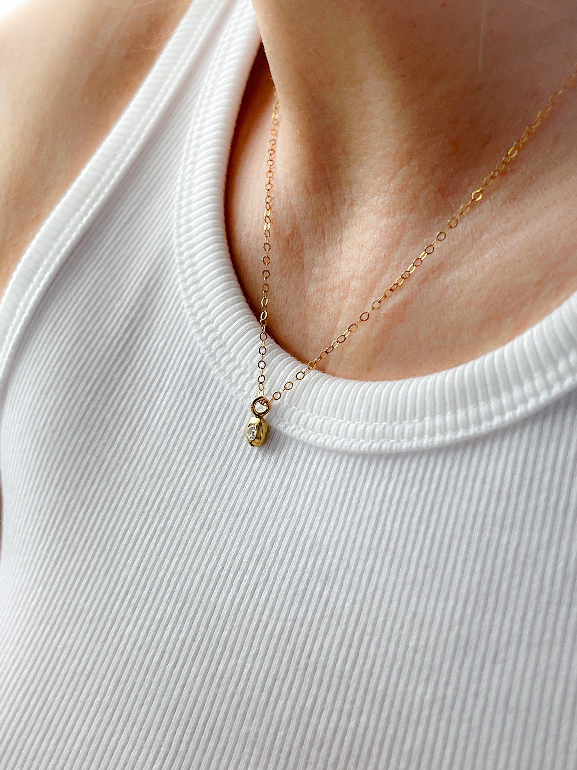 Sterling Silver and Gold Vermeil Handmade Mini Diamante Dot Necklace - Myleti Jewellery
