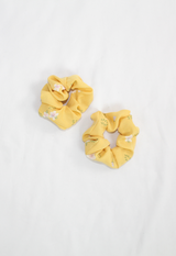 pastel floral yellow scrunchies