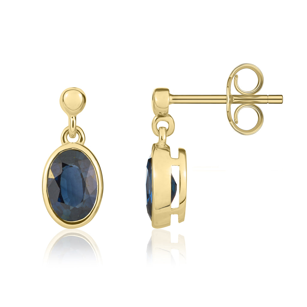 Bijou Collection Double Drop Pear Cut Sapphire Drop Earrings | 9K Yell –  Browns Family Jewellers