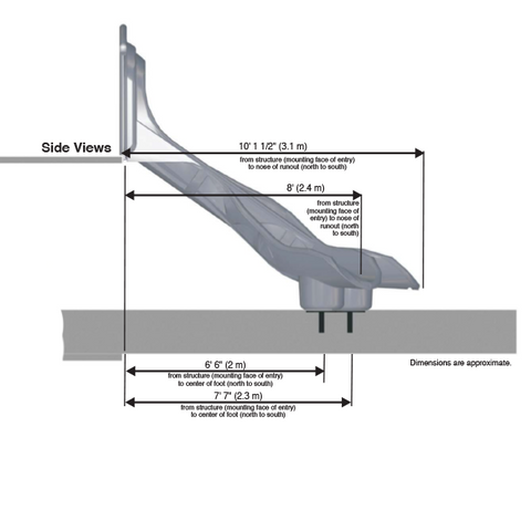 5ft slide in various designer colors