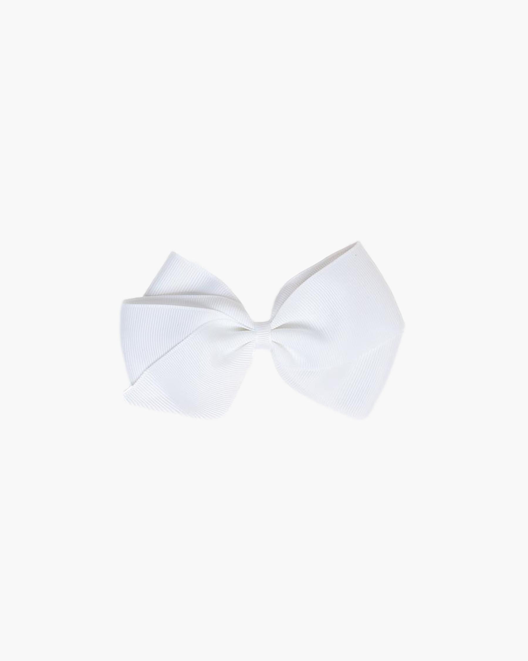 Cheer Hair Bows Large with Ponytail Holder White