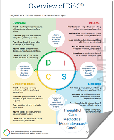 Overview of DiSC behaviours