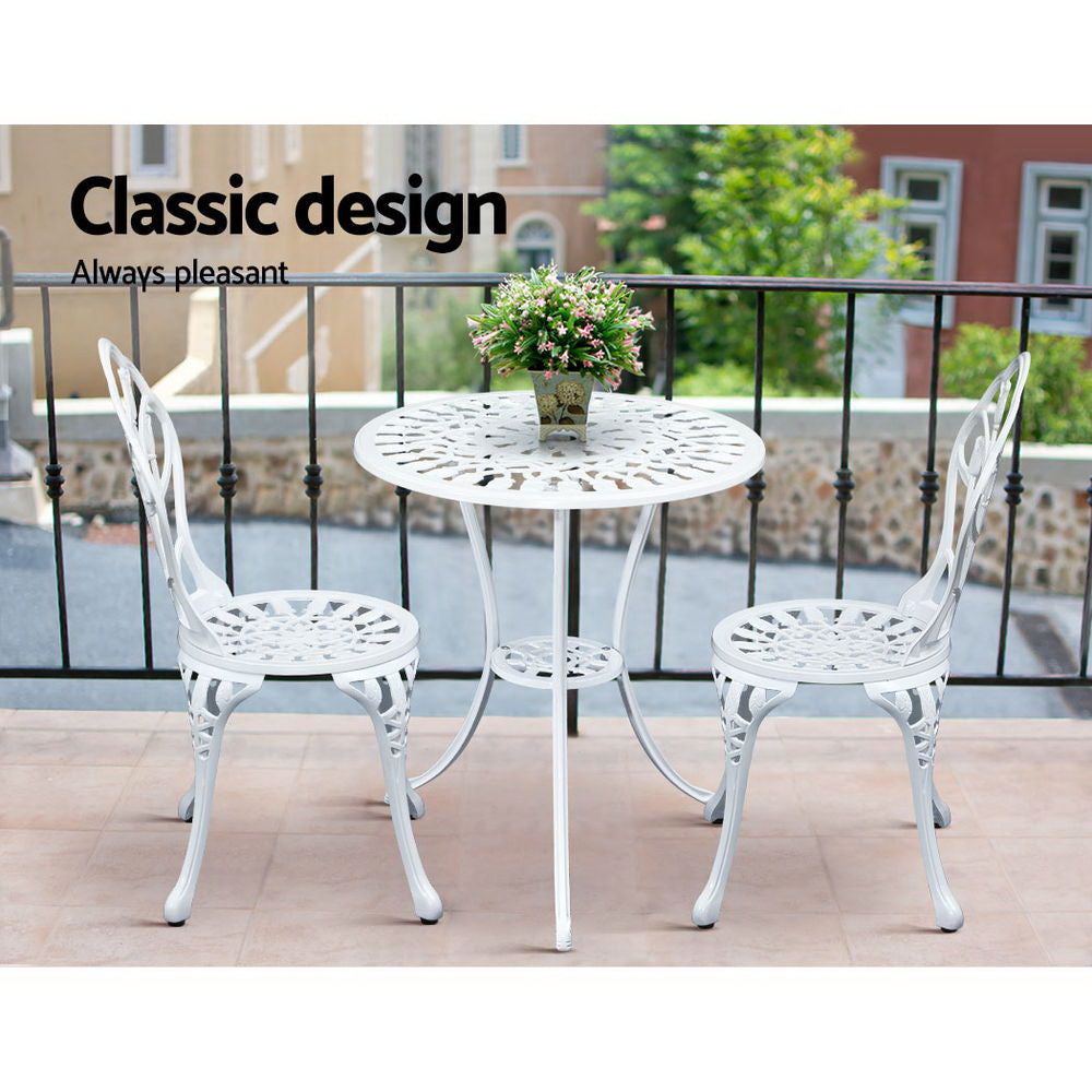 cast iron white bistro set