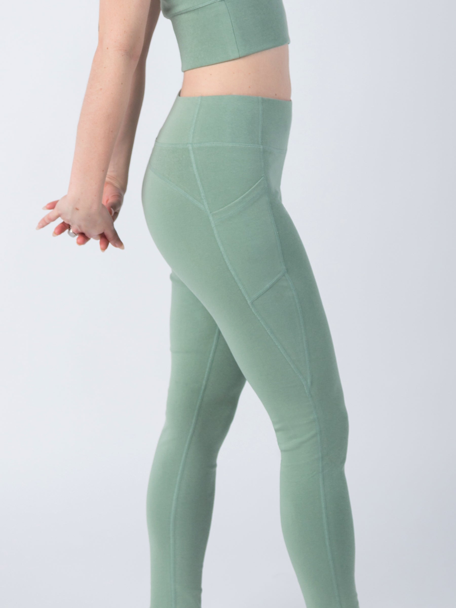 Emerald Green High-Waisted Organic Cotton Leggings