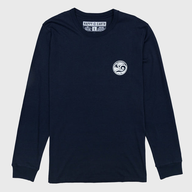 Unisex Ours Polaire Organic Cotton Long Sleeve Tee - Navy Blue