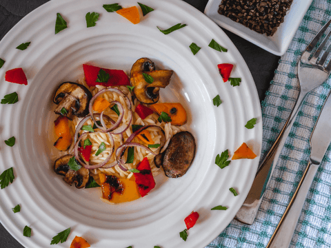 grilled vegetables with orzo salad