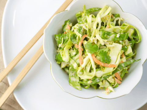 bowl of tangy summer asian slaw