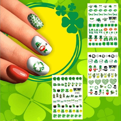multi-pack of St. Patrick's day nail stickers