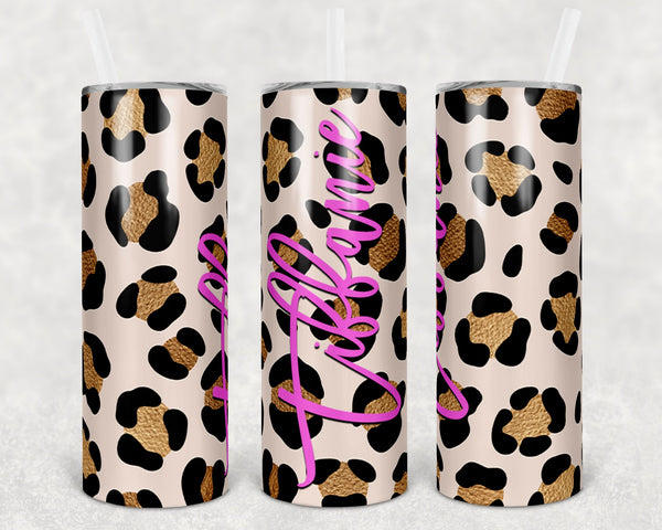 Cheetah Glitter Tumbler Personalized Tumbler Insulated