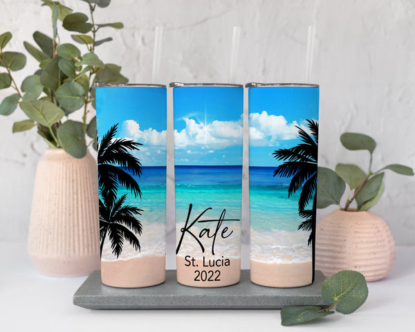 Personalized Beach Tumbler for Girls Trip Vacation Tumbler Girls