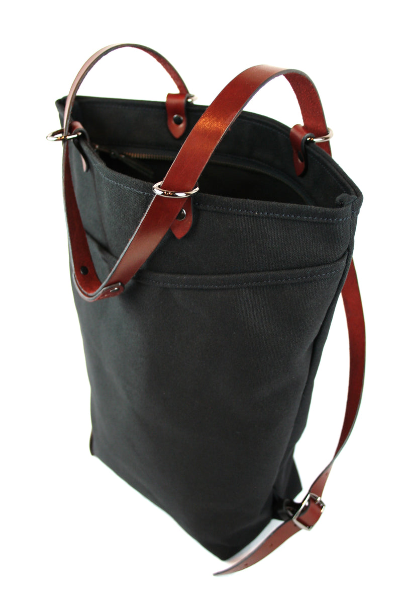 Convertible Backpack Tote | Waxed Canvas & Leather – atomicfreedom