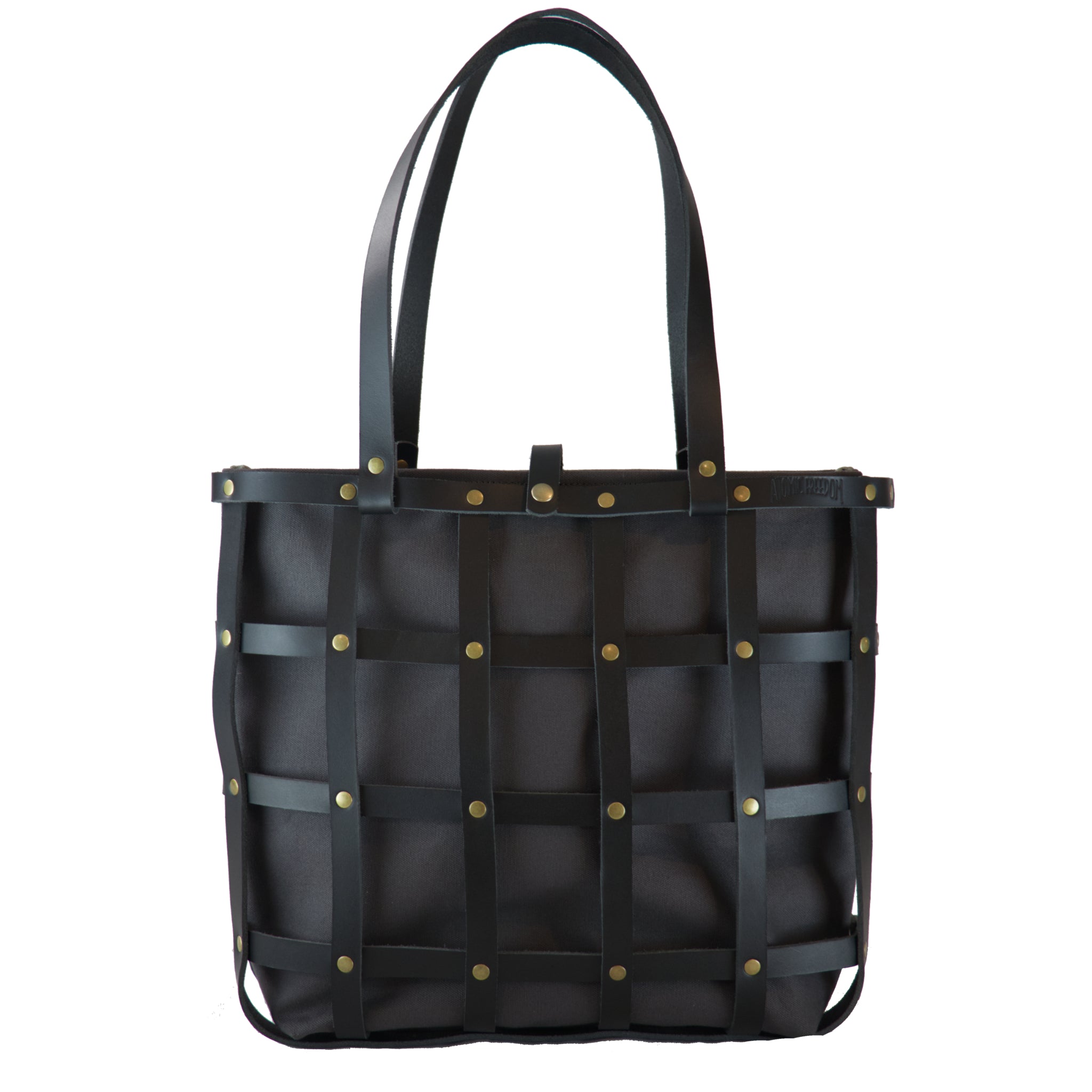 Leather Cage Tote: Black – atomicfreedom